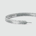 Zahir - Thin Sterling Silver Feather Bangle 6mm