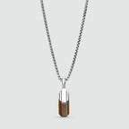 Tahqim - Art Deco Silver Tiger Eye Pendant