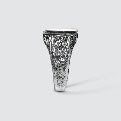 Tawasul - Split Silver Signet Ring 13mm