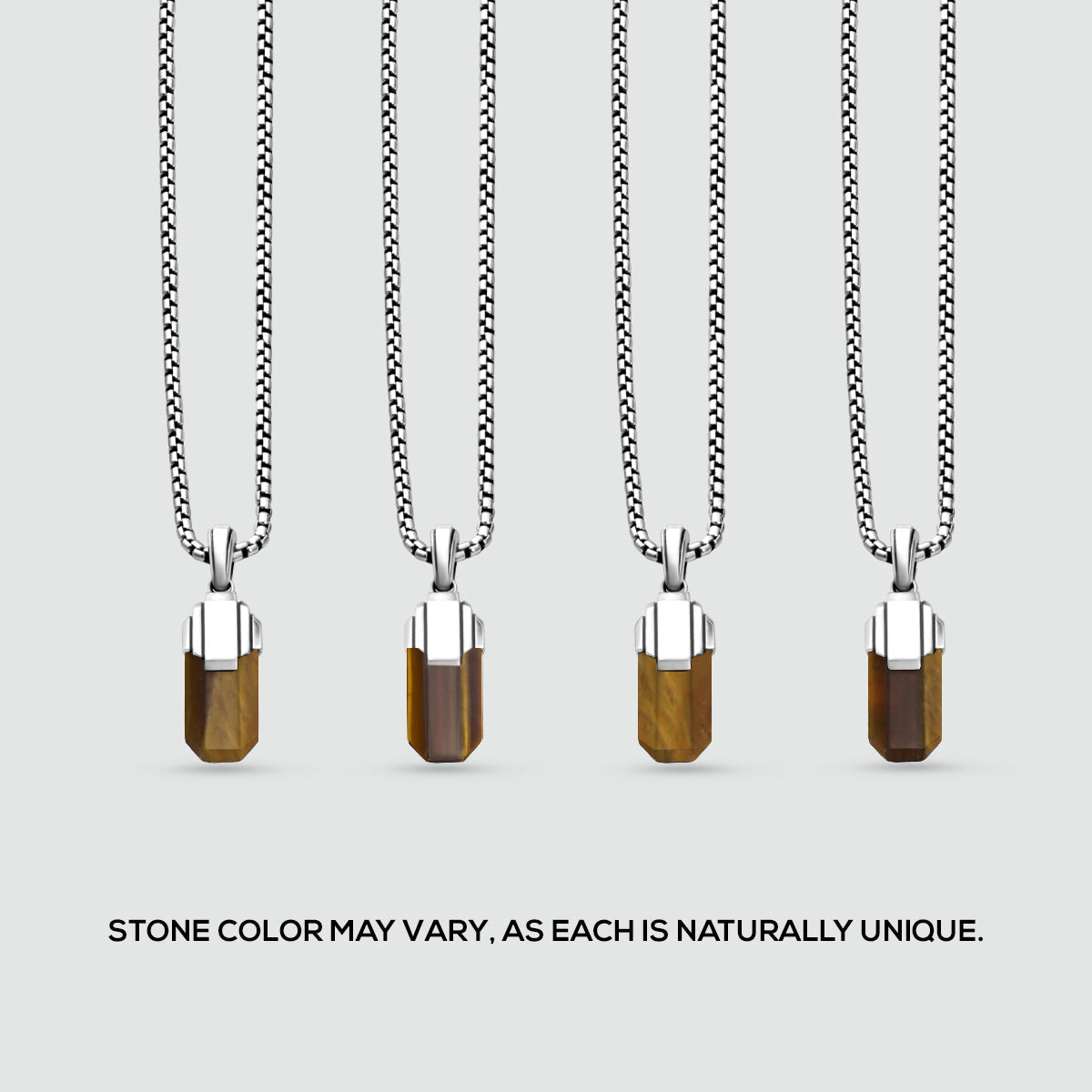 Tahqim - Art Deco Silver Tiger Eye Pendant