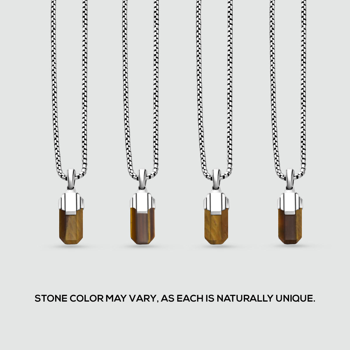 Tahqim - Art Deco Silver Tiger Eye Pendant