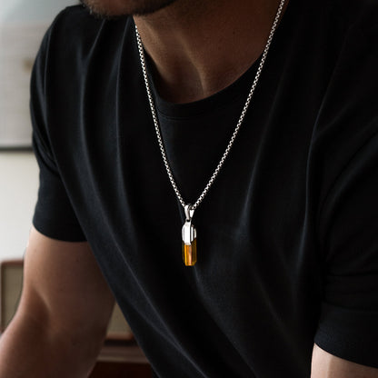 Tahqim - Art Deco Silver Tiger Eye Pendant