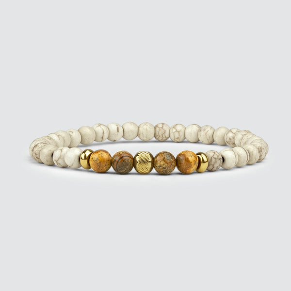 Ramli - Gold Beige Beaded Bracelet 6mm
