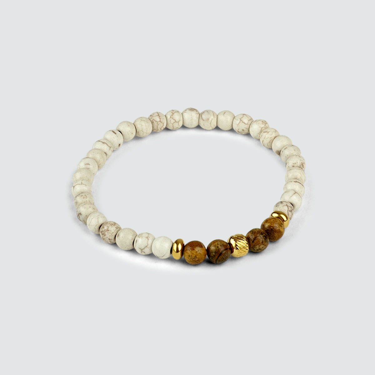 Ramli - Gold Beige Beaded Bracelet 6mm