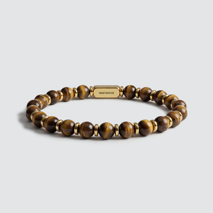 Zain - Tiger Eye Gold Beaded Bracelet 6mm